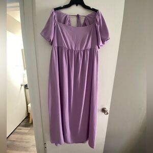 Elegant Lavender Off-Shoulder Dress